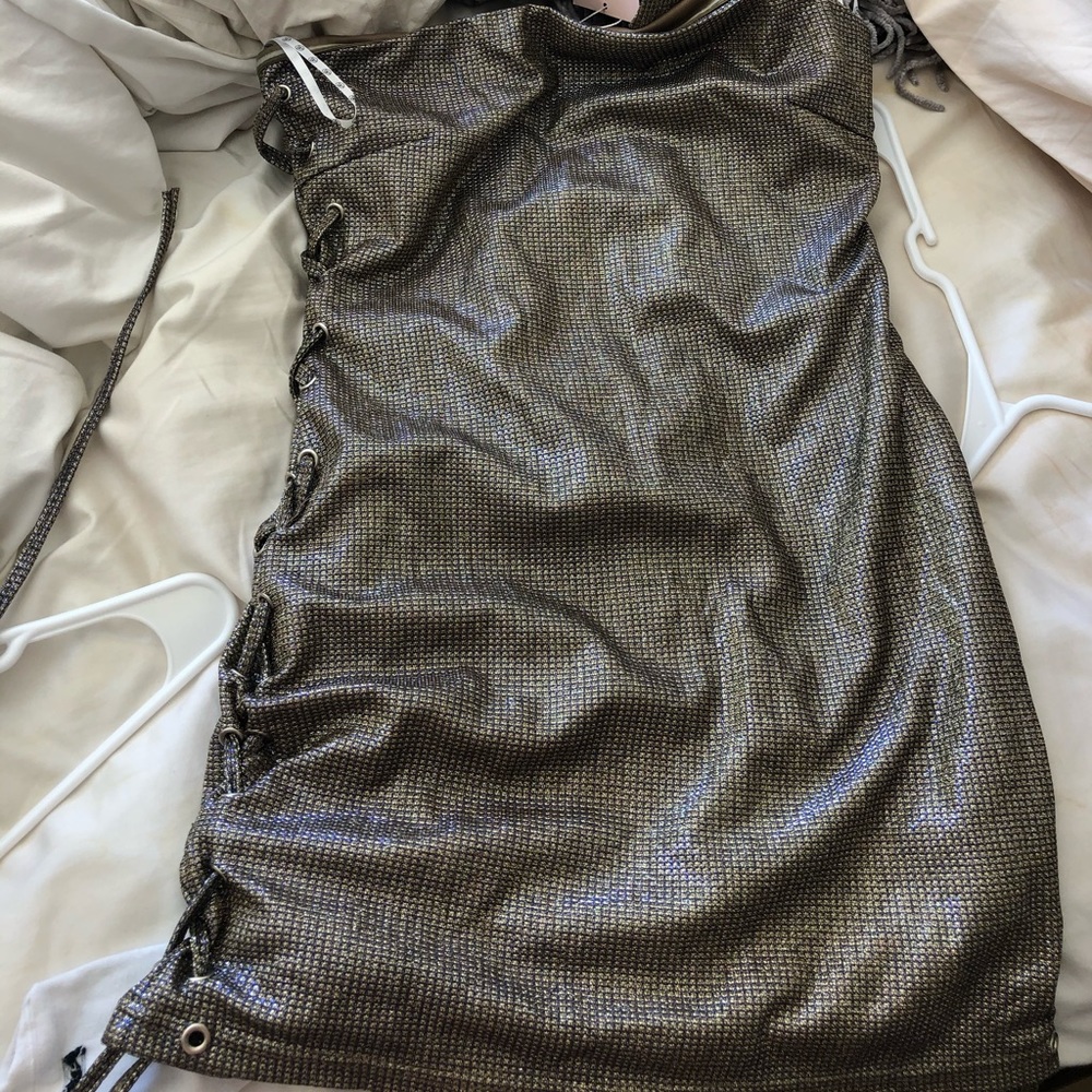 Carli Bybel x Missguided gold sparkly dress